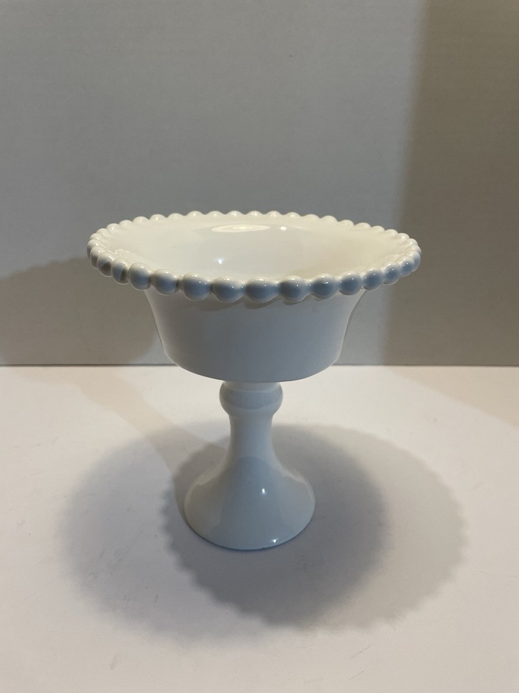 Deartis Portugal white beaded glass pedestal bowl elegant home decor