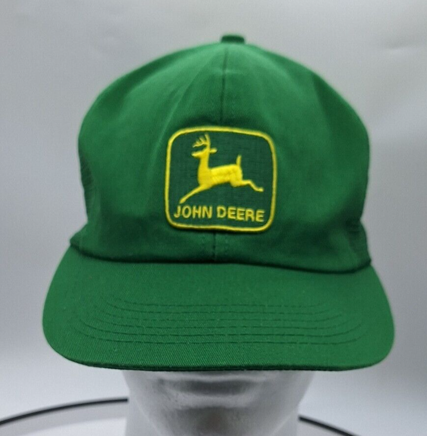 Vintage K Products John Deere Snapback Mesh Trucker Hat With Big Logo Patch  