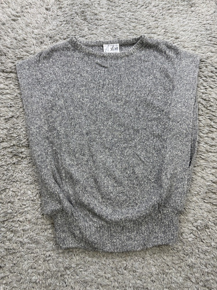 Vtg Little Lisa Sweater Women Small Heather Gray Silk Rabbit Hair Pullover
