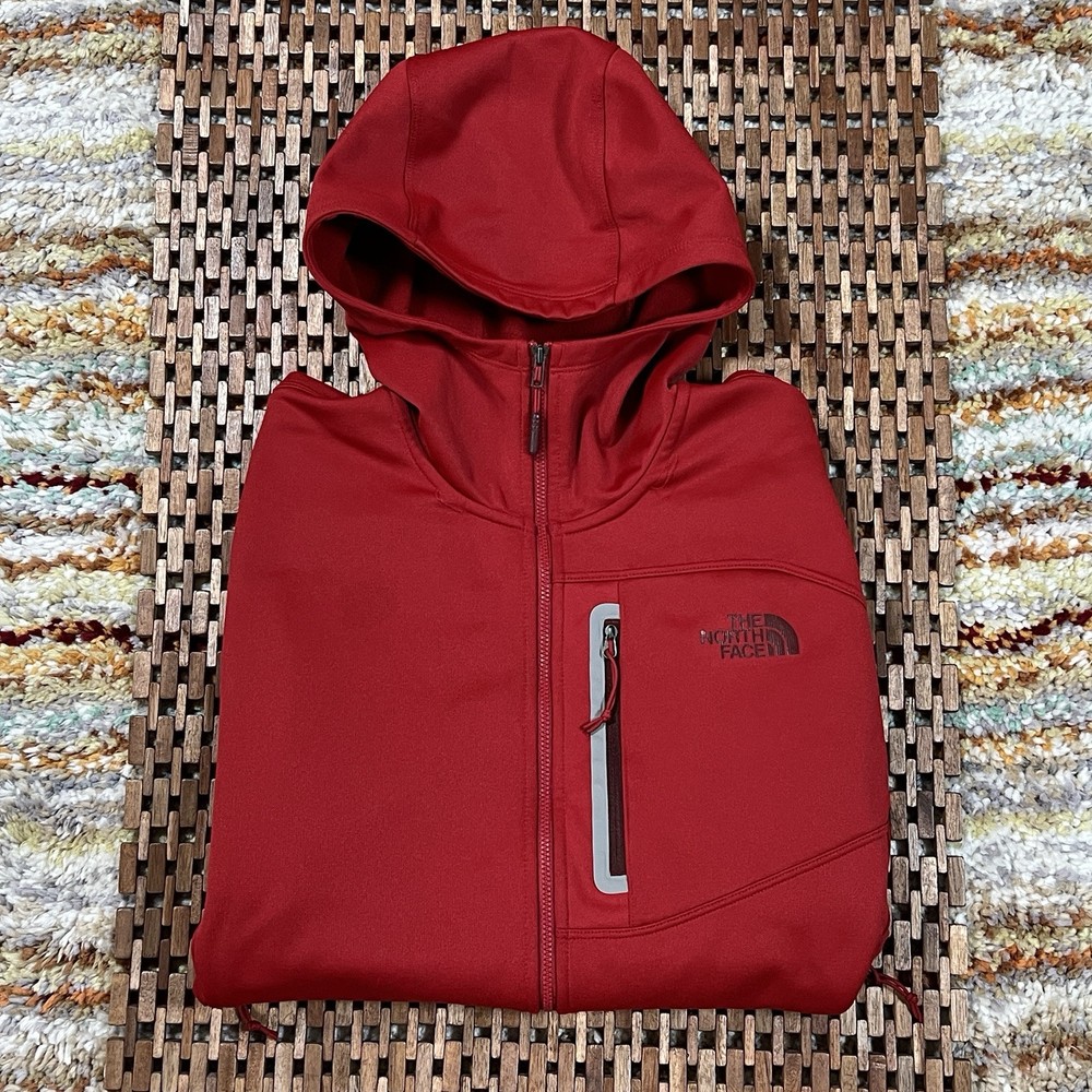 The North Face Tech Fleece Hoodie Jacket for Men in Red and Black Size Medium M