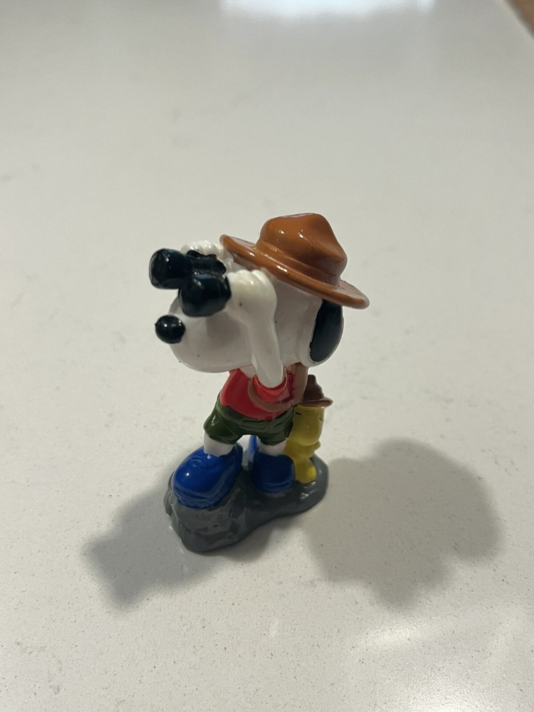 Vintage Snoopy with Binoculars and Woodstock Hiking PVC Figure 2.5 Inch