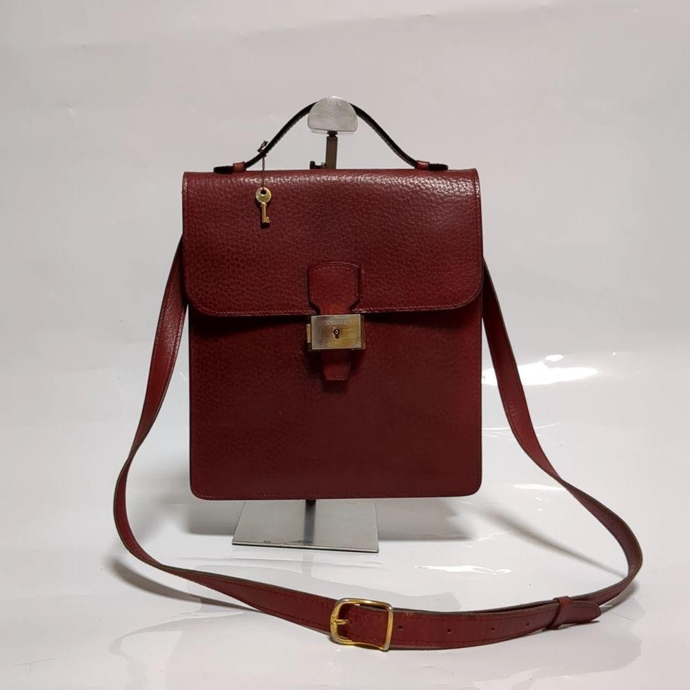 Vintage Celine Red Leather 2-Way Handbag Rare Find