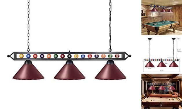 3 Light Billiard Pool Table Lights, 59