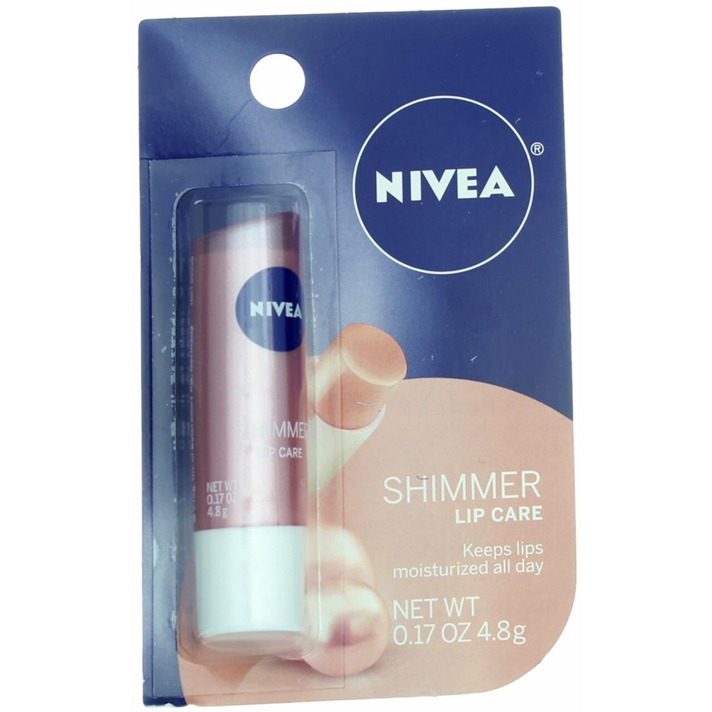 3 Pack Nivea Shimmer Lip Balm 0.17 oz Hydrating Glossy Care