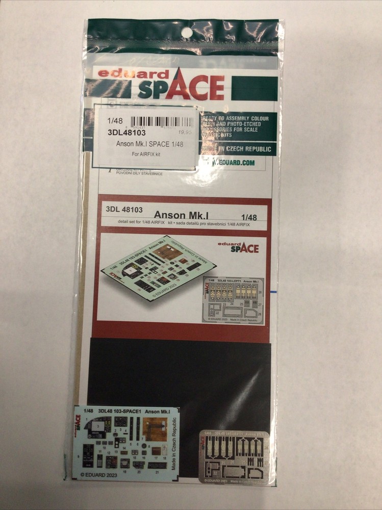 1/48 Eduard 3D Interior Set for Airfix Anson Mk.I Aircraft Model #3DL48103