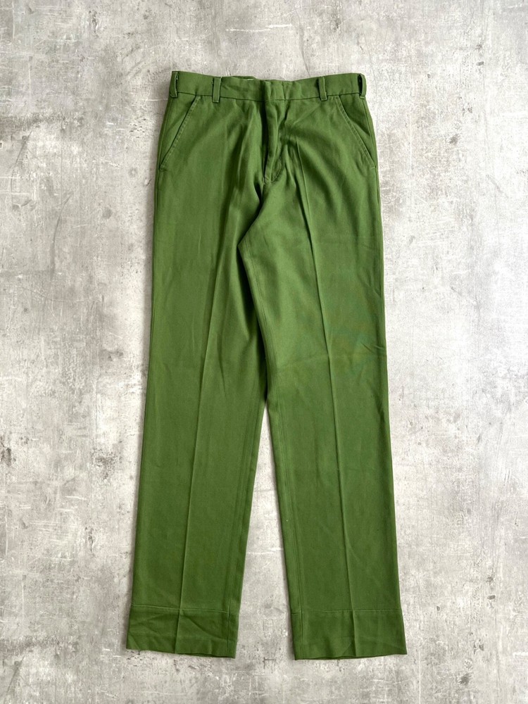 LEVIS GREEN TROUSERS STA-PREST CHINO FATIGUE PANTS OG-107 STRAIGHT LEG W31 W32