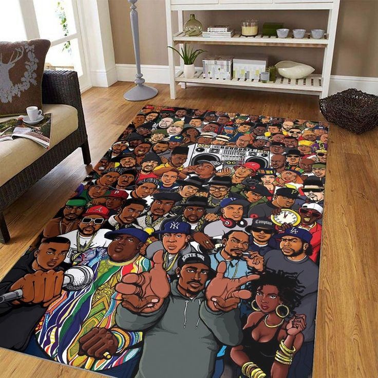 Hip Hop Rappers Artists Carpet Living Area Rug Nonslip Floor Mat Room Home Decor