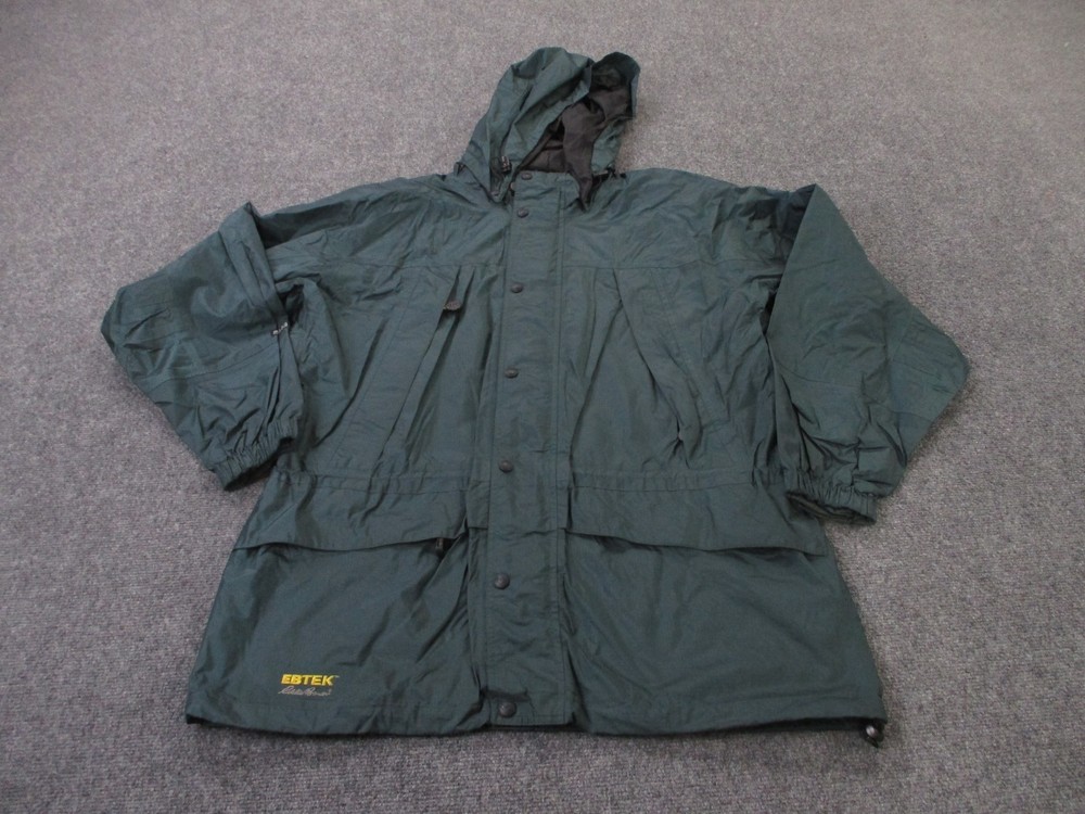 Eddie Bauer Jacket Men L Ebtek Hiking Rain Coat Outdoor Sport Performance Tech