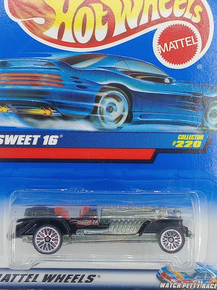 2000 Hot Wheels Collector No #220 SWEET 16 Black/ Lace Spoke Wheels