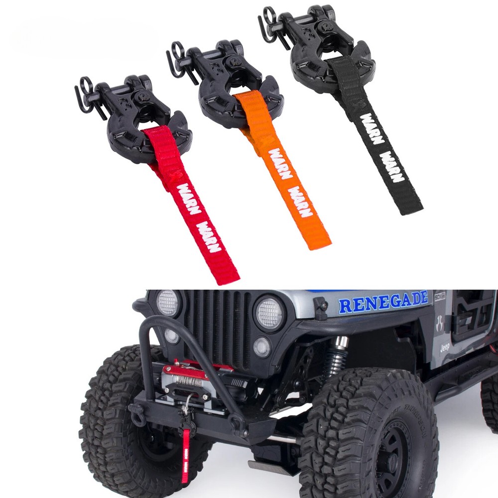 Metal Dual Motor Winch, Winch Hook w/ Pull Strap Tags for 1/10 RC Car SCX10 TRX4