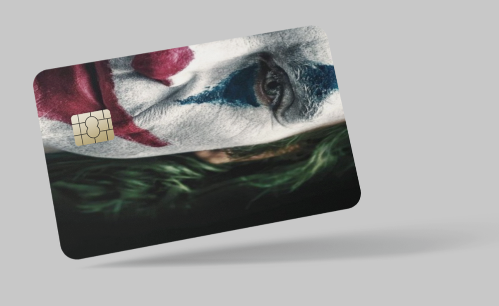 JOKER , 2 pc credit card skin & DEBIT CARD,TROLLEY & GYM,stickers