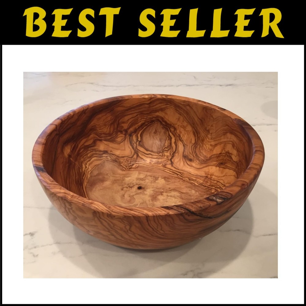 Handcrafted 11-Inch Natural Olive Wood Serving Bowl