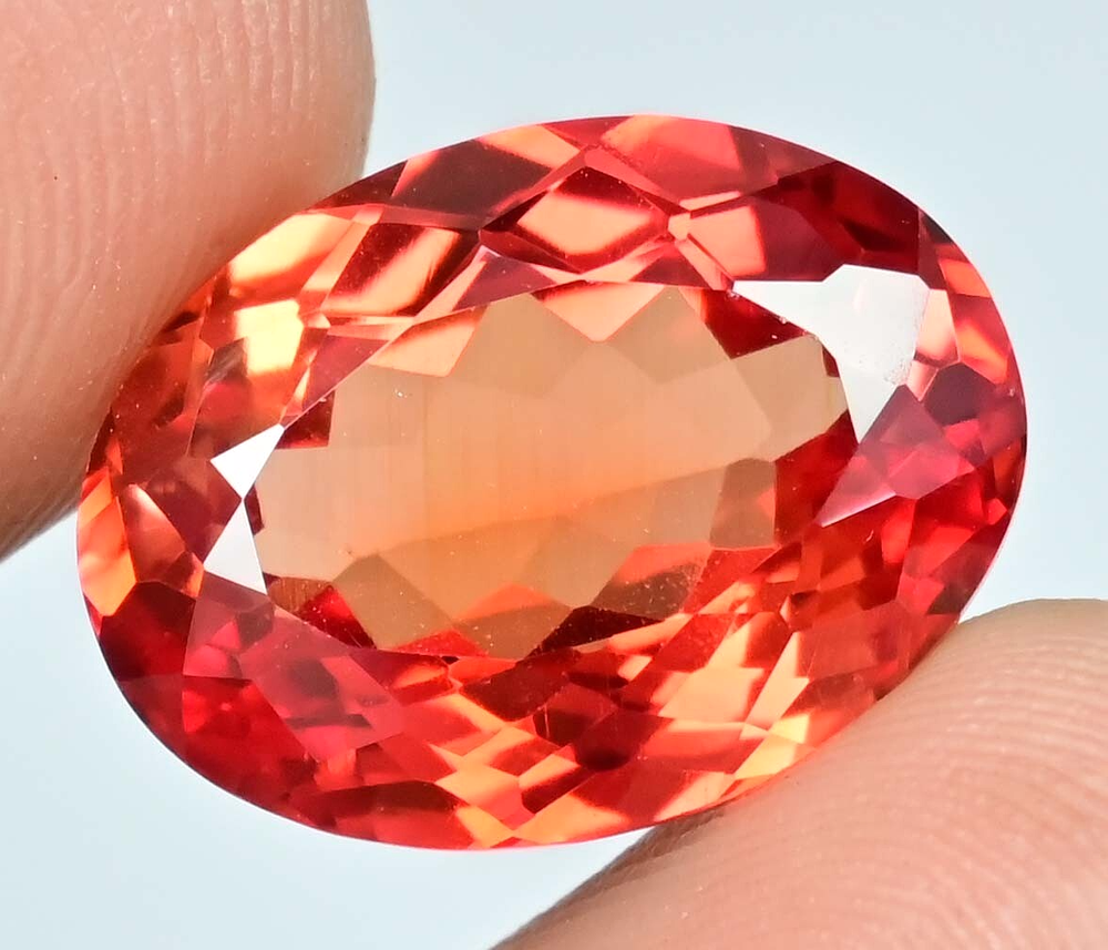 Natural Imperial Topaz 16.60 Ct Excellent Oval Certified Flawless Loose Gemstone