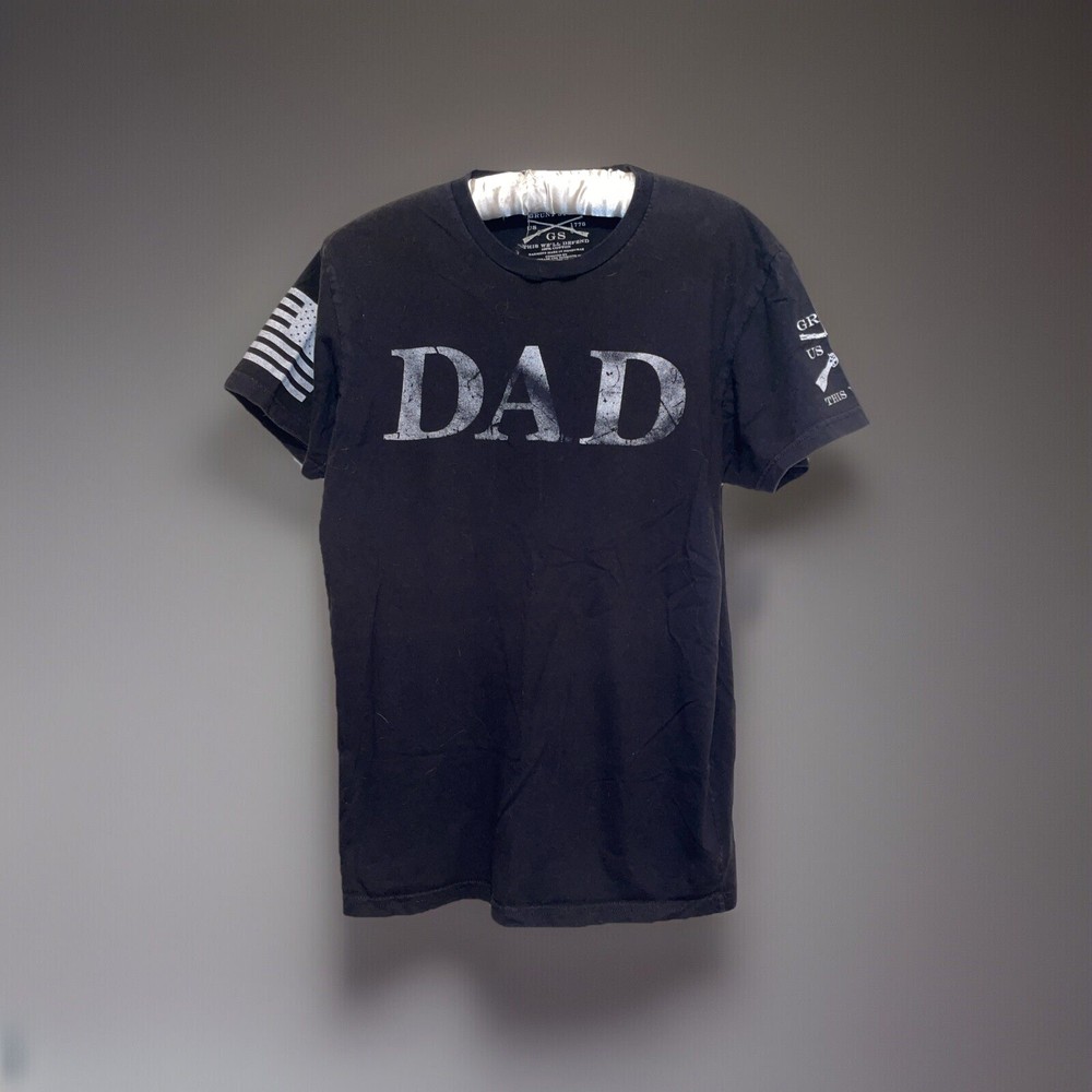Grunt Style Dad Definition Patriot Shirt Med Liberty Flag Freedom Militia *FADED