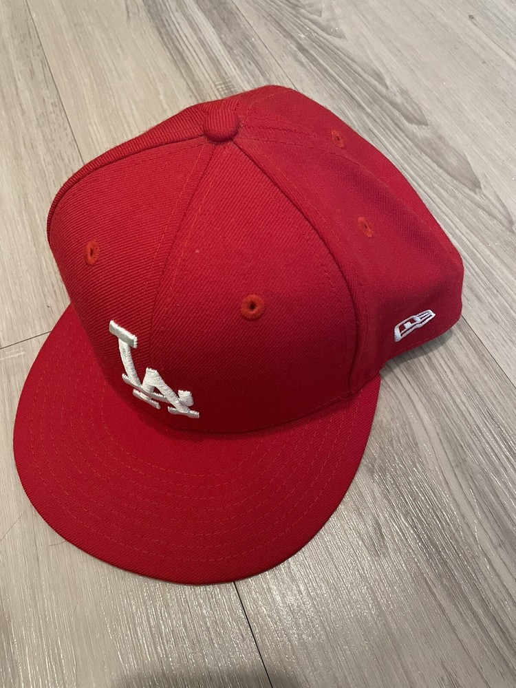 LA New Era 59FIFTY Red Baseball SnapBack Cap Hat Mens