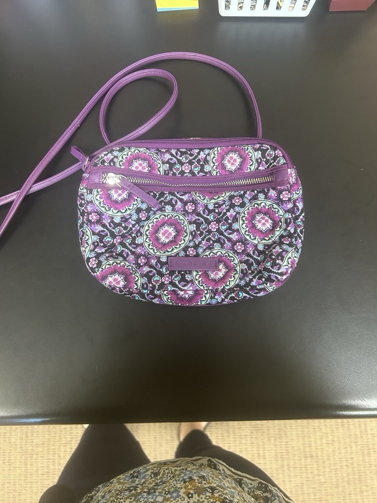 Vera Bradley Iconic RFID Little Crossbody Bag in Lilac Medallion