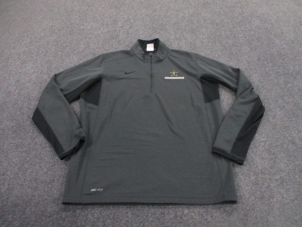 Vanderbilt Commodores Jacket Adult L Gray Nike Football Dri Fit Logo Lined Mens