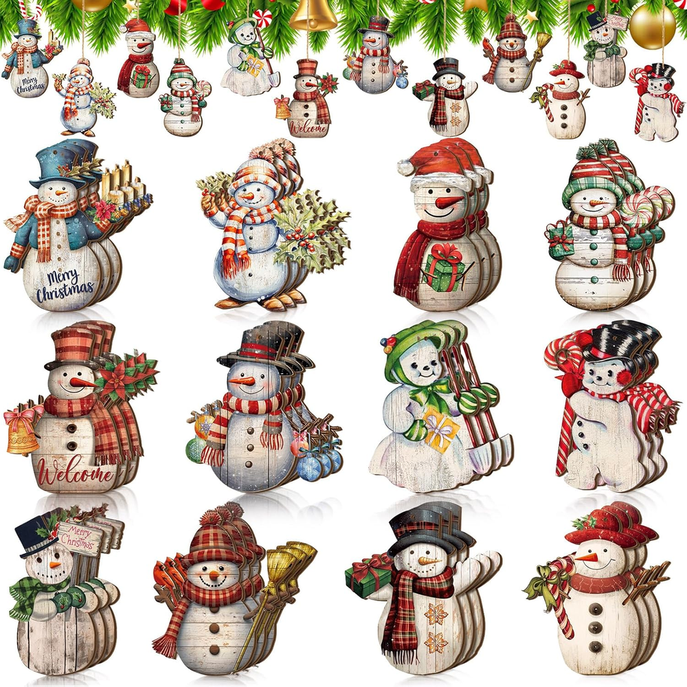 36 Pcs Snowman Ornaments for Christmas Tree Snowman Christmas Decorations Snowma