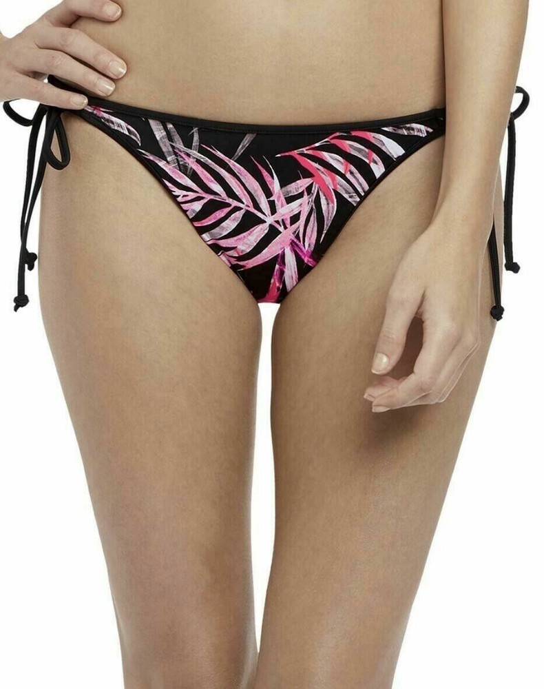 Freya Sunset Palm Bikini Brief Size XL 16 18 Black Pink Rio Tie Side Bottom 2895