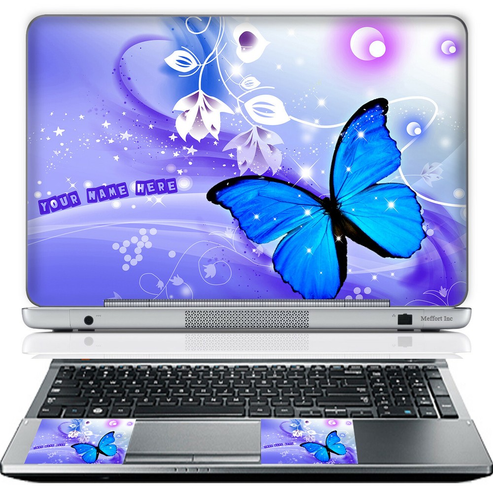15 Inch Laptop Skin Sticker Cover Art Decal & Wrist Pad Customize Your text