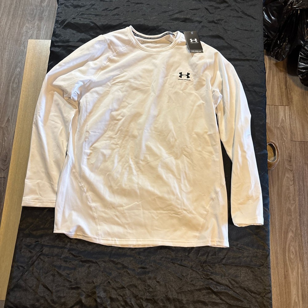 Under Armour Men's ColdGear Armour Fitted Long Sleeve Baselayer Shirt - White (X