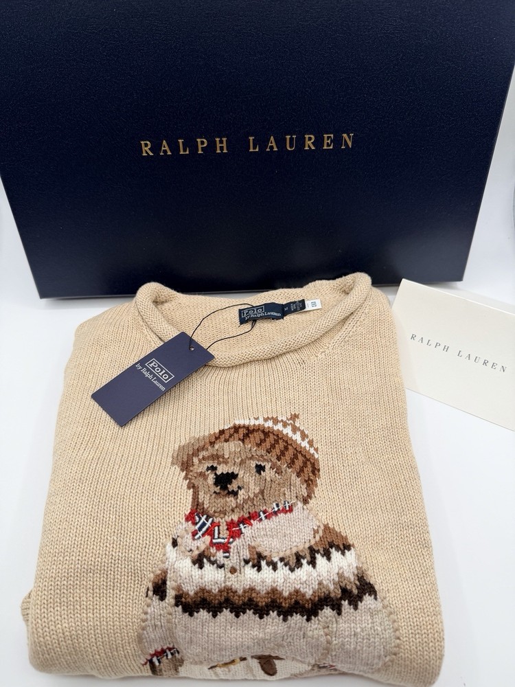 Polo Ralph Lauren Beige Polo Bear Sweater Women’s Medium
