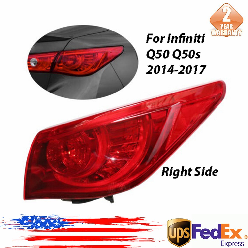 For Infiniti Q50 Q50s  2014-2017 Outer Right Tail Light Rear Passenger Side Lamp