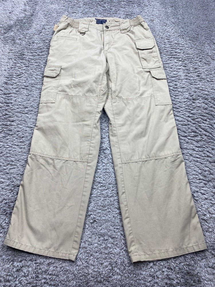 511 Tactical Pants Women 12 Khaki Canvas Ripstop Double Knee Cargo Utility Hike