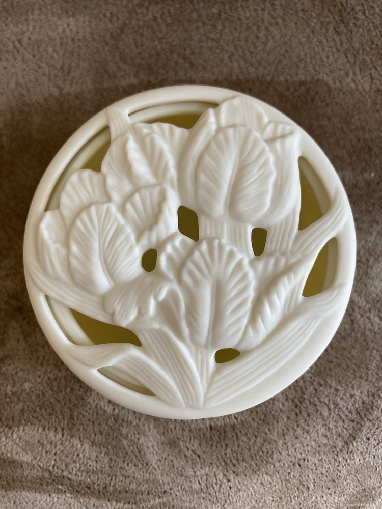 Spring Floral Bisque Trinket Box for Jewelry and Keepsakes