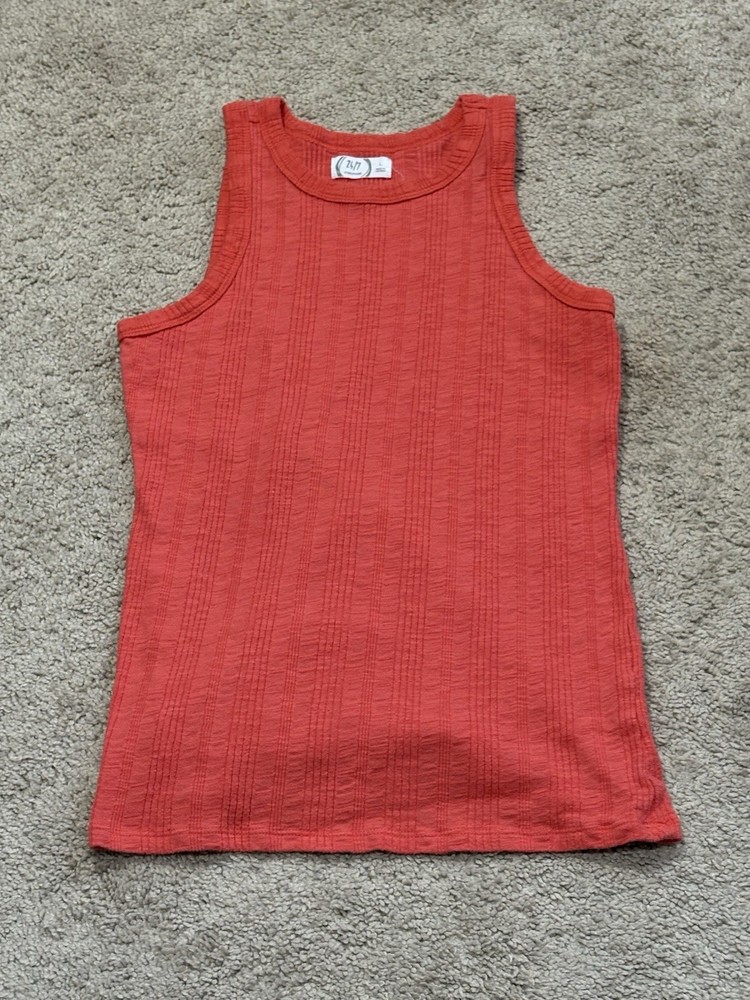 Maurices Womens Shirt Sz Large Orange Textured Fabric Lightweight Stretch Casual