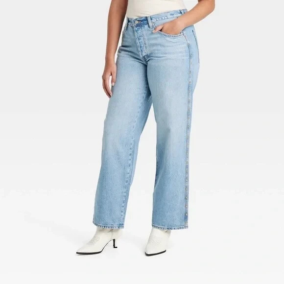 Women's 90s Mid-Rise Baggy Jeans with Studs - Universal Thread Size 12