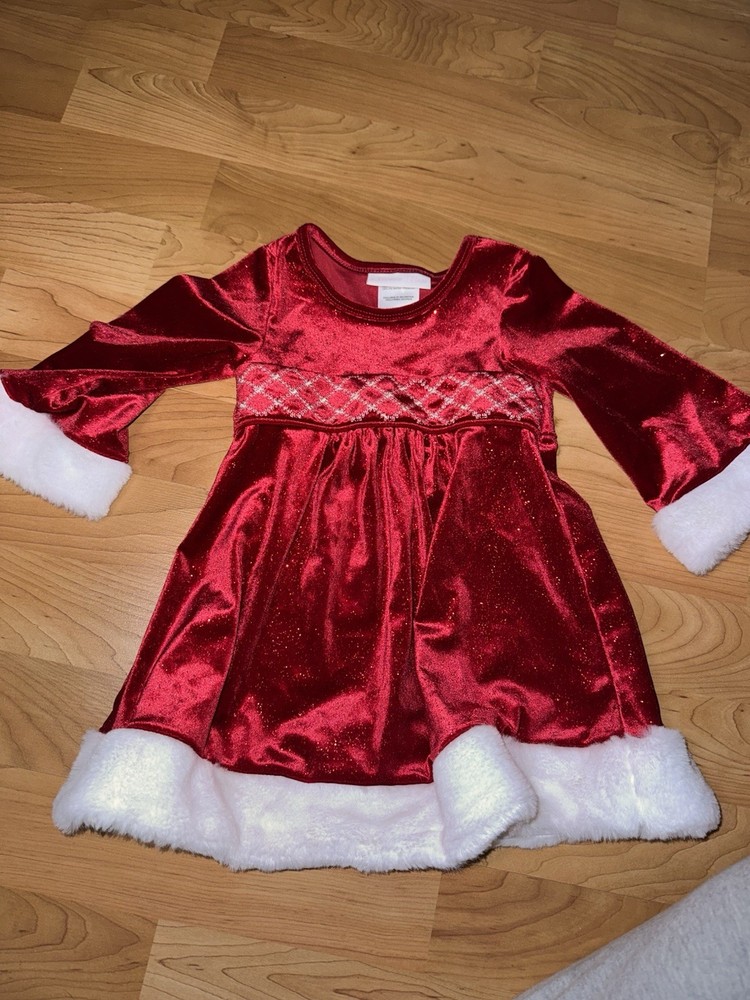Christmas Red Santa Dress Bonnie Baby Size 18m Christmas Holiday