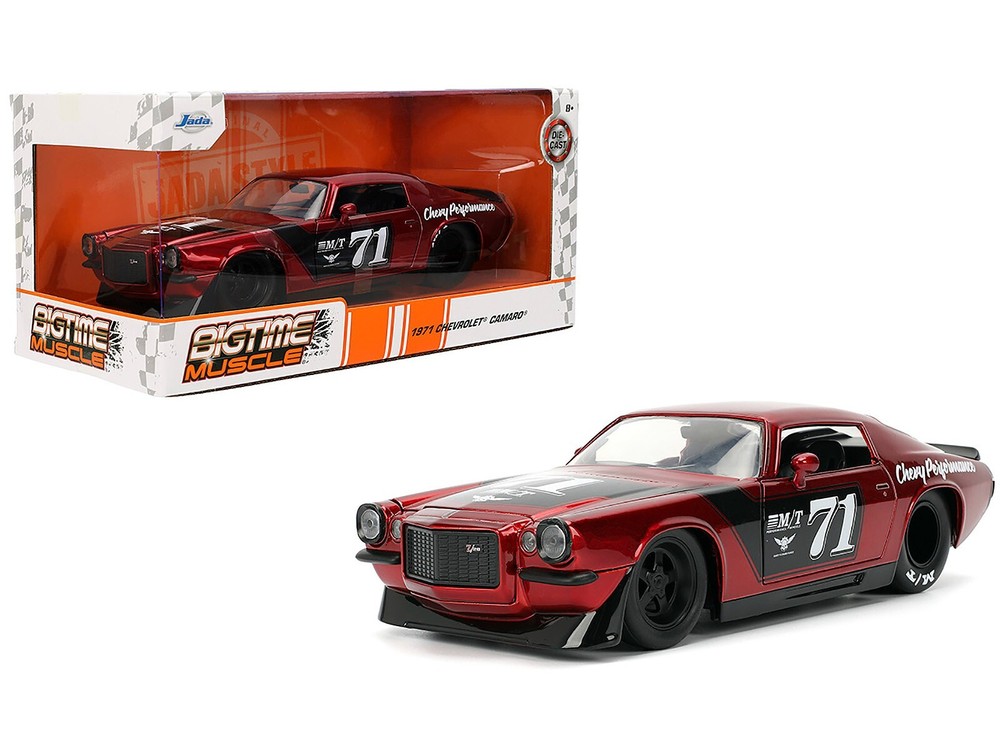 1971 CHEVROLET CAMARO #71 RED 1/24 DIECAST MODEL CAR BY JADA 35487