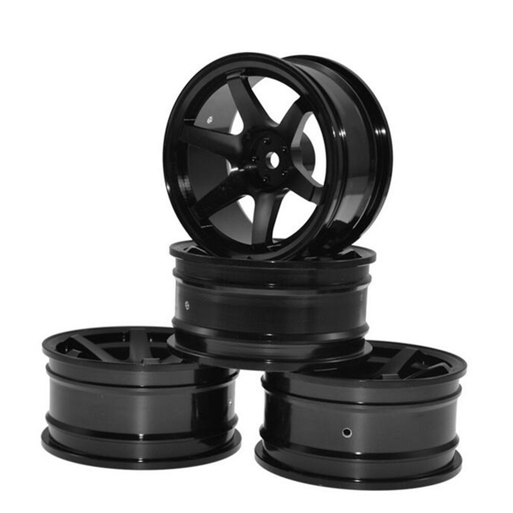 4Pcs Black Aluminum Alloy Wheel Rims for 1/10 RC Crawler Car