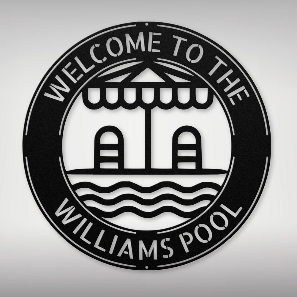 Custom Poolside Metal Sign Perfect Decor for Your Pool Area