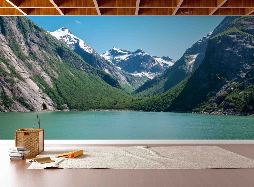 3D Mountains Lake Landscape Wall Murals Wallpaper Murals Wall Sticker 2