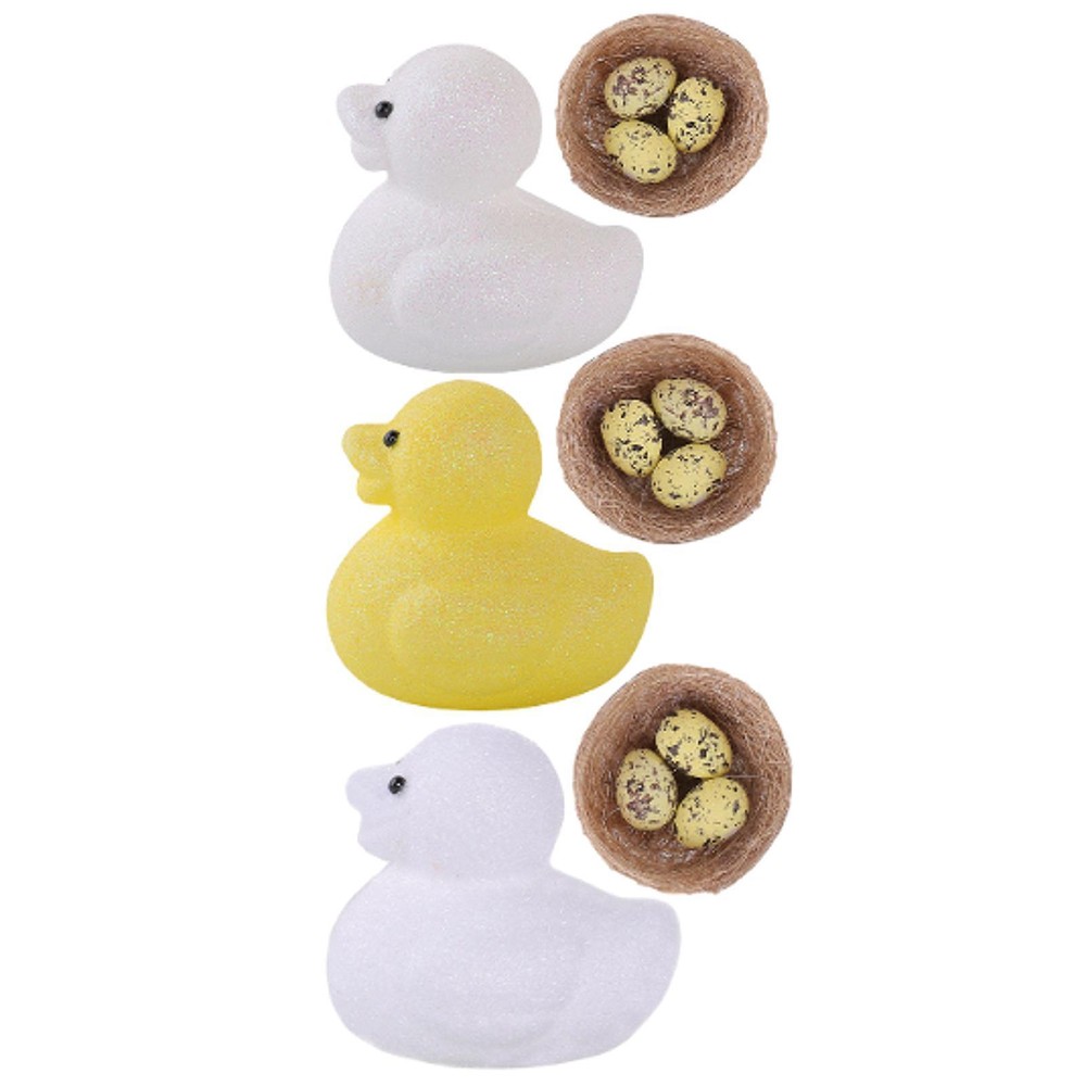 Simulation Duck with Nest Egg DIY Craft Multifunctional Desktop Ornament