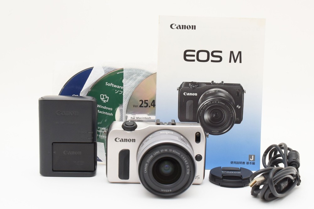 Canon EOS M 18.0MP Digital Camera Silver EF-M 15-45mm IS STM [Exc+5] JAPAN #2501