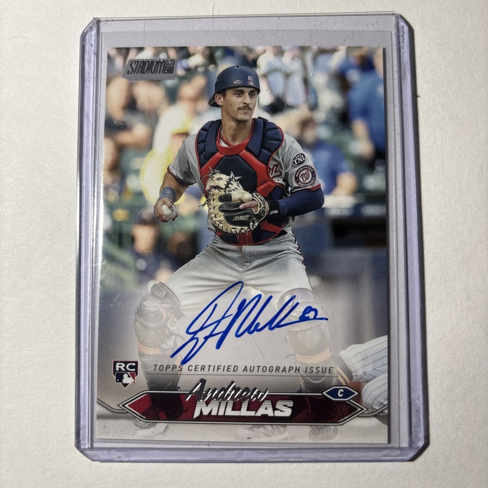 2024 Topps Stadium Club - Autographs #SCBA-AMI Andrew Millas (AU, RC) Nationals