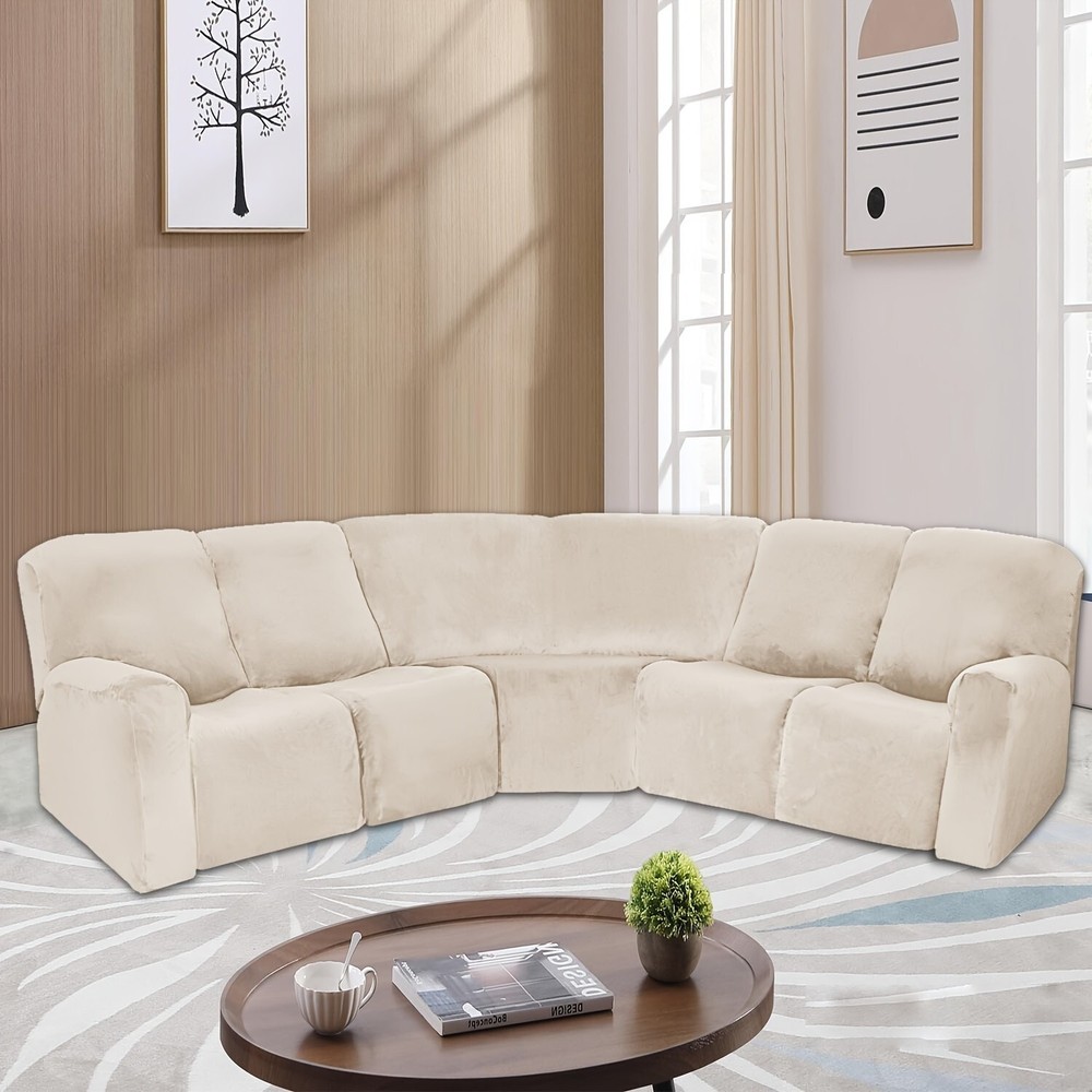7 / set velvet 5 seat corner sofa cover, warm furniture protection decoration