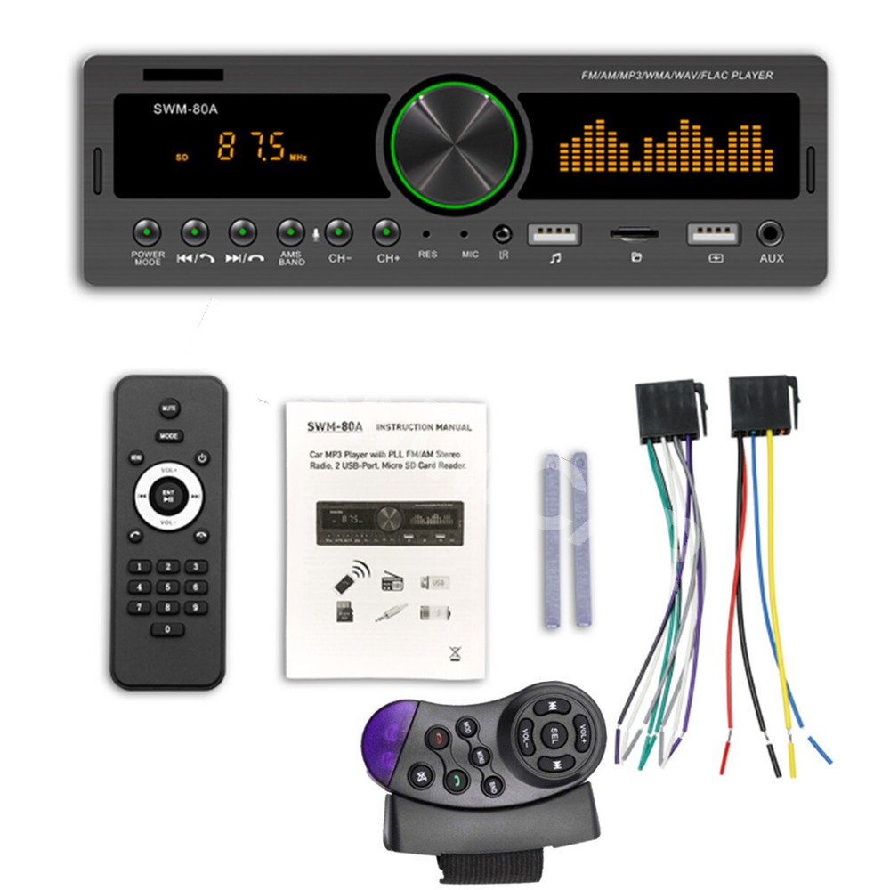 Bluetooth Car Stereo with MP3 Player USB SD FM RCA Aux Input In-Dash Head Unit  