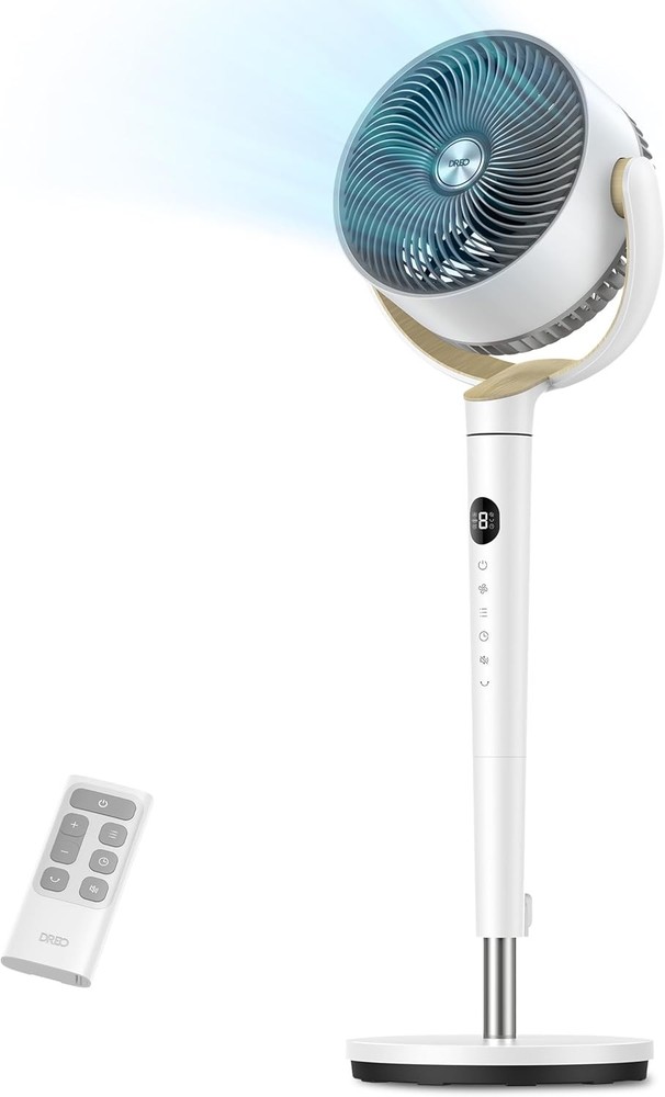 Fan for Bedroom, 120° Oscillating Standing Fans, Quiet Floor Fan with DC Motor