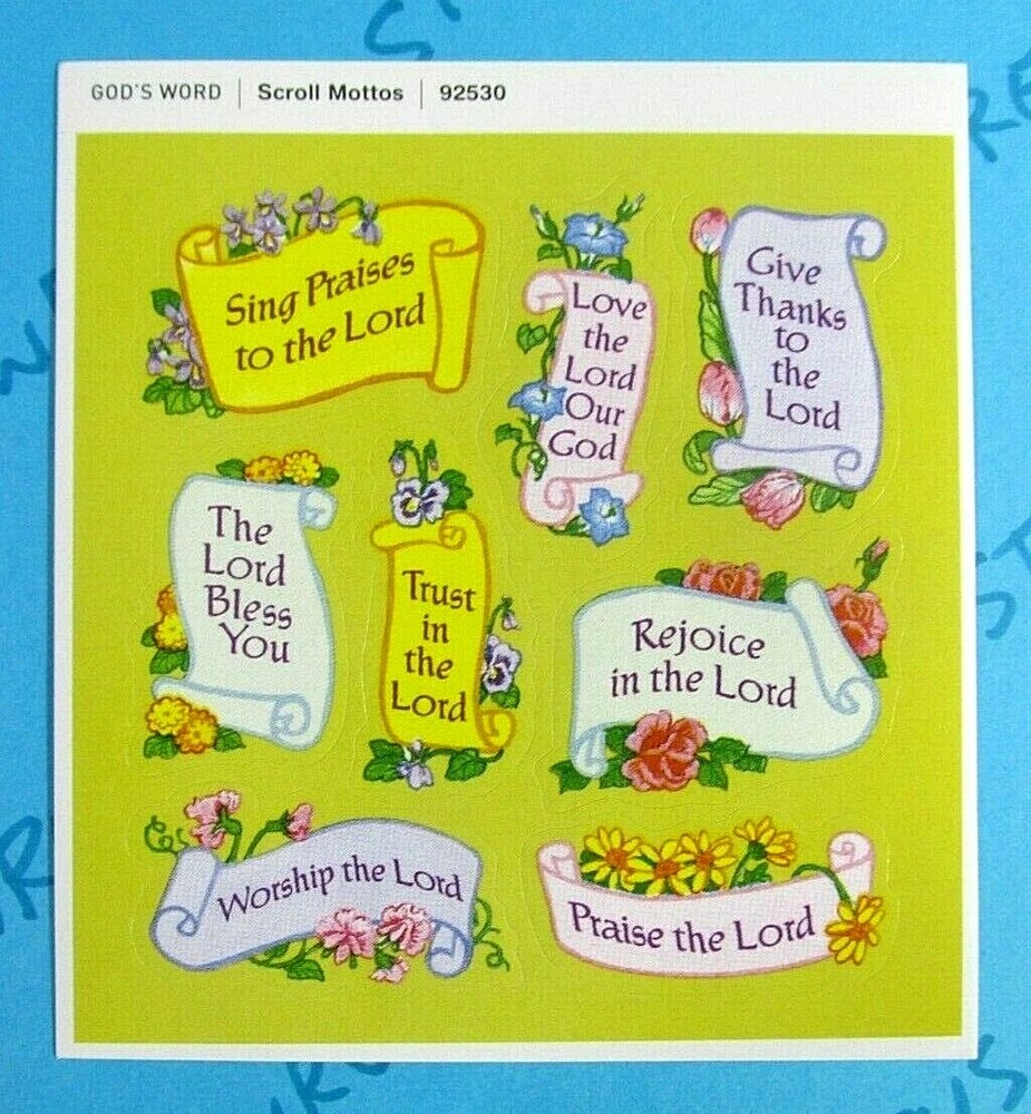 Scroll Mottos Christian Small Sticker Sheet