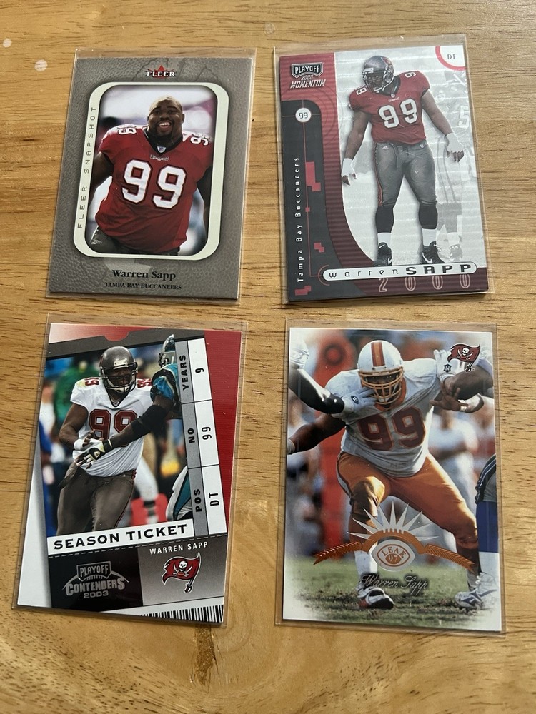Warren Sapp 4 Card Lot Tampa Bay Buccaneers
