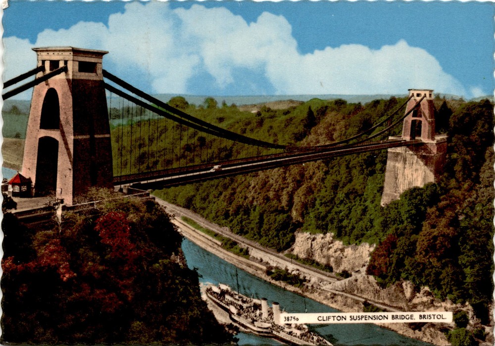 CLIFTON SUSPENSION BRIDGE, BRISTOL, HARVEY, ENGLAND Postcard