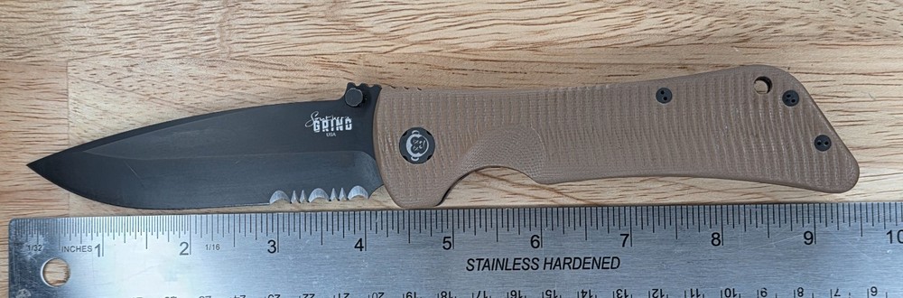 Zac Brown's Southern Grind Bad Monkey Tan G-10 Black Blade....Rare Combo!