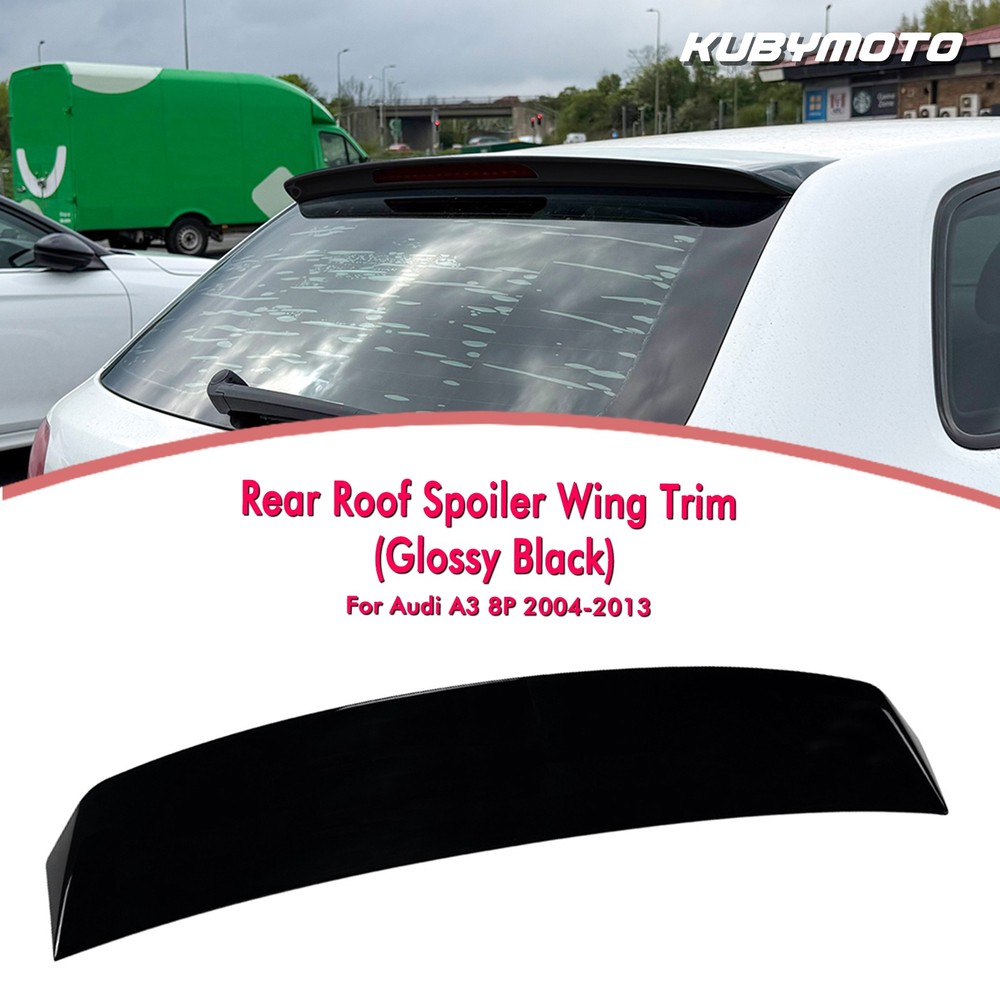Rear Trunk Spoiler Roof Splitter Wing For Audi A3 8P 2004-2013 2006 Base Black