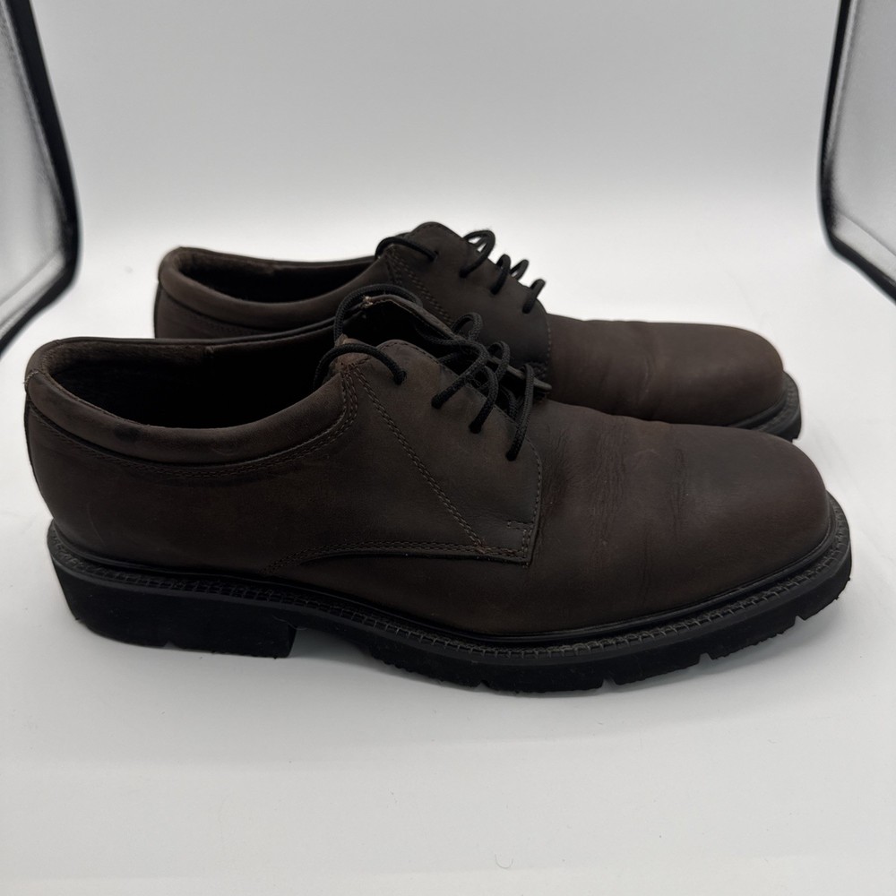 Hush Puppies #1206 Men's 10M Root Beer Brown Leather Casual Dress Shoe Lace Up