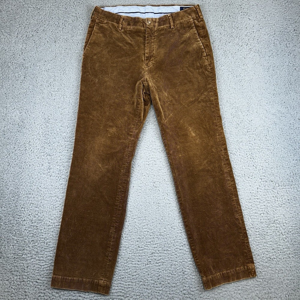 Polo Ralph Lauren Brown Corduroy Pants Classic Fit Mens Size 32x32 (Meas. 32x30)