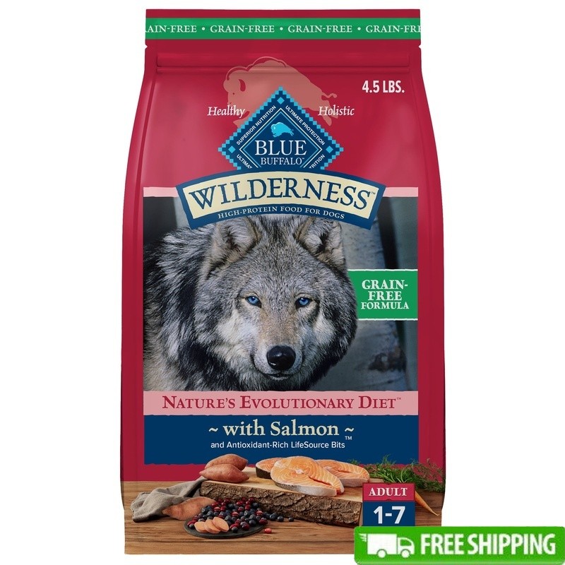 High Protein Grain Free Dry Dog Food Salmon Natural Ingredients Kibble 4.5lb New